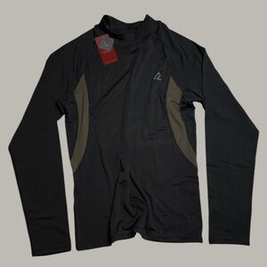 CONVALLARIA Men’s Sz L Long Sleeve Fleece Lined Pullover | High Neck | Black